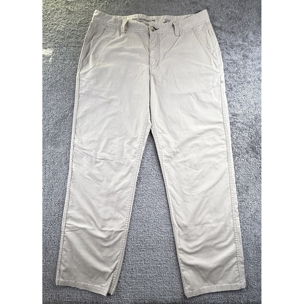 Toad&Co Mission Ridge Pant Mens 36x32 Regular Fit Khaki Chino Cotton Blend